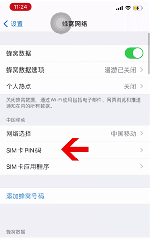 鹰手营子矿苹果14维修网分享如何给iPhone14的SIM卡设置密码 